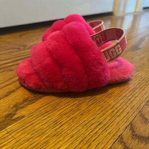 Pink slip on ugg slides